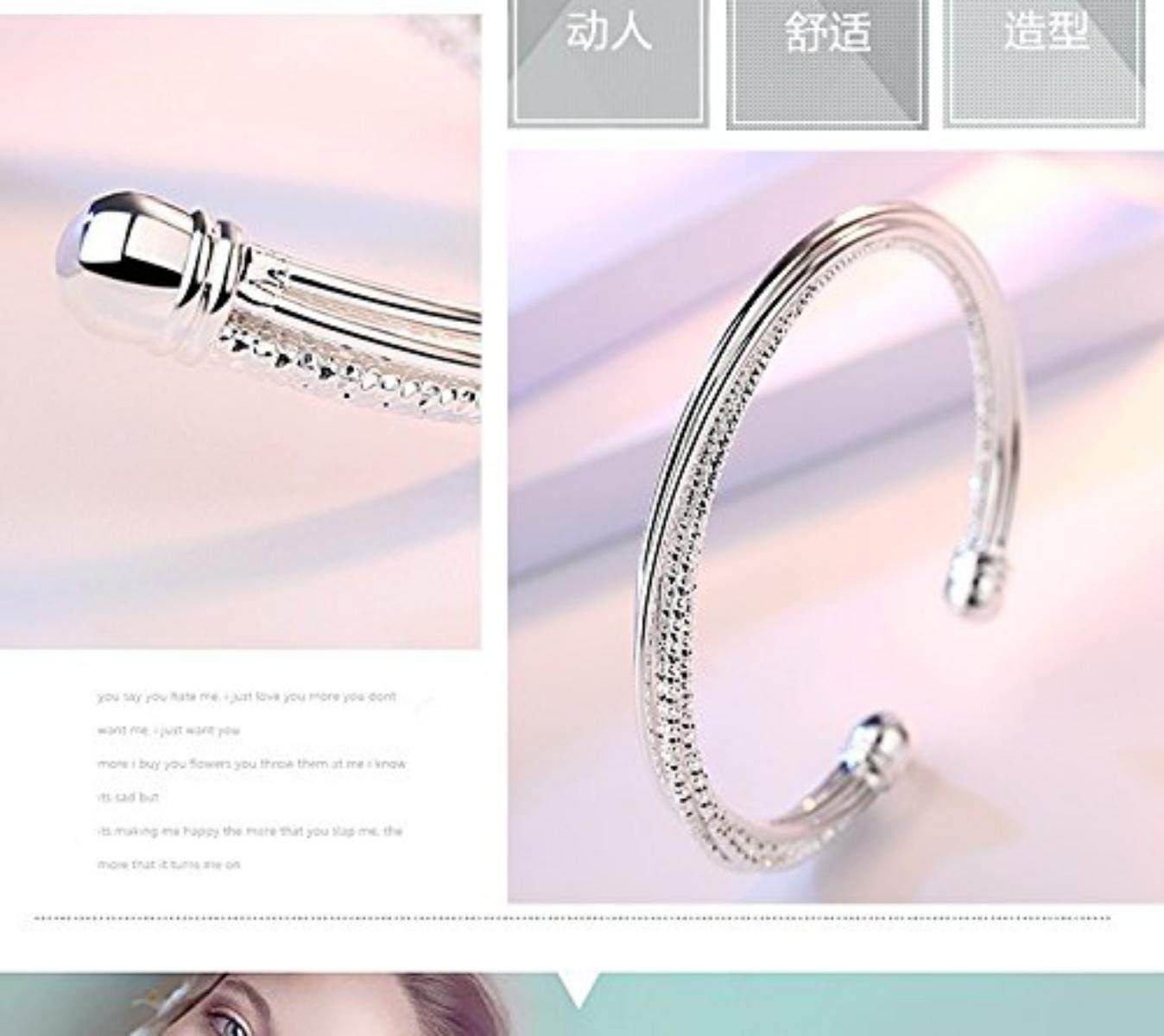 MYKI Shinny Sterling Silver Bracelet Kada for Women 5