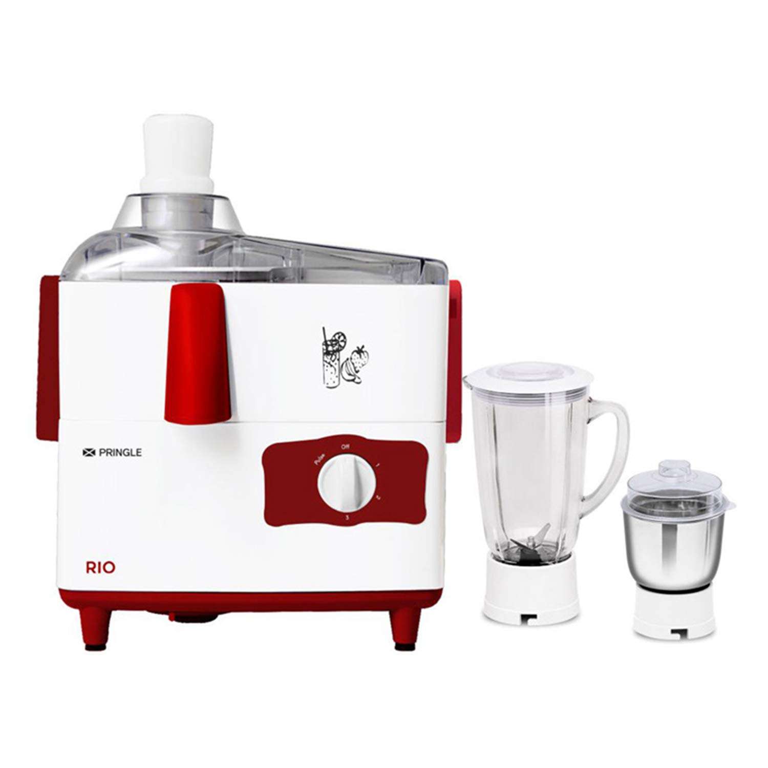 Pringle JMG Rio 500-Watt Juicer Mixer Grinder with 2 Jars (Cherry) 1