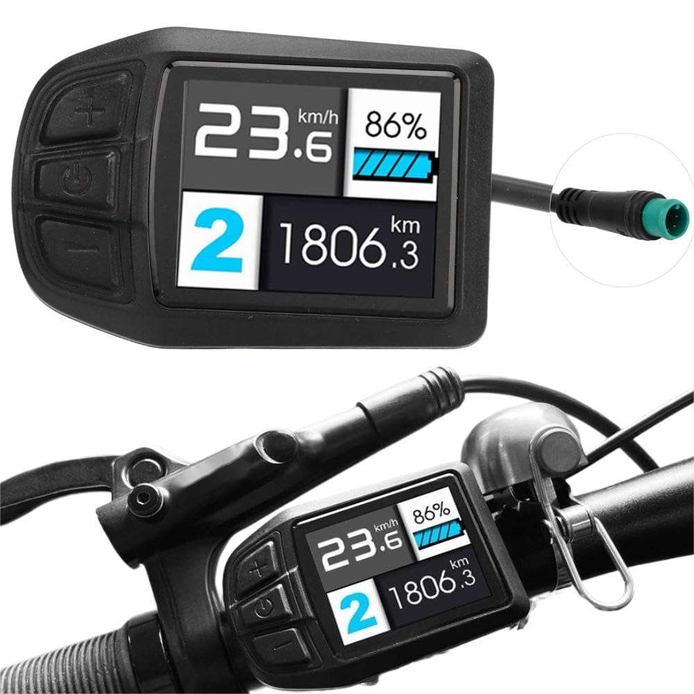 2023 Upgraded 22.2mm Colorful E Display, IPX64 Waterproof and Dustproof Computer, UKC3 ABS Multifunction LCD Display Meter, Assisted Conversion Accessories 1