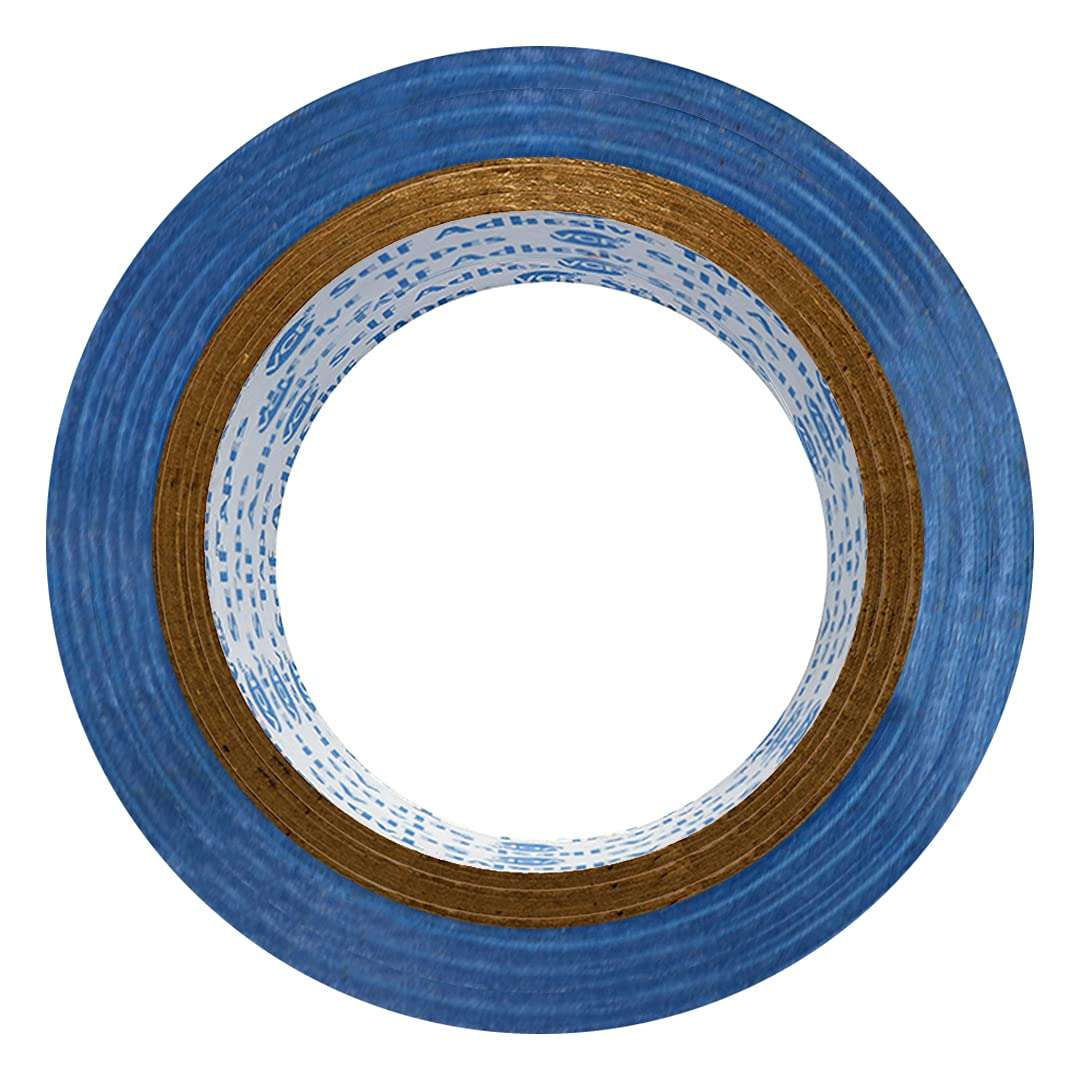 VCR Blue Duct Tape - 18 Meters in Length 24mm / 1" Width - 6 Rolls Per Pack - Strong Book Binding Tape - Waterproof Heavy Duty Duct Tape 5