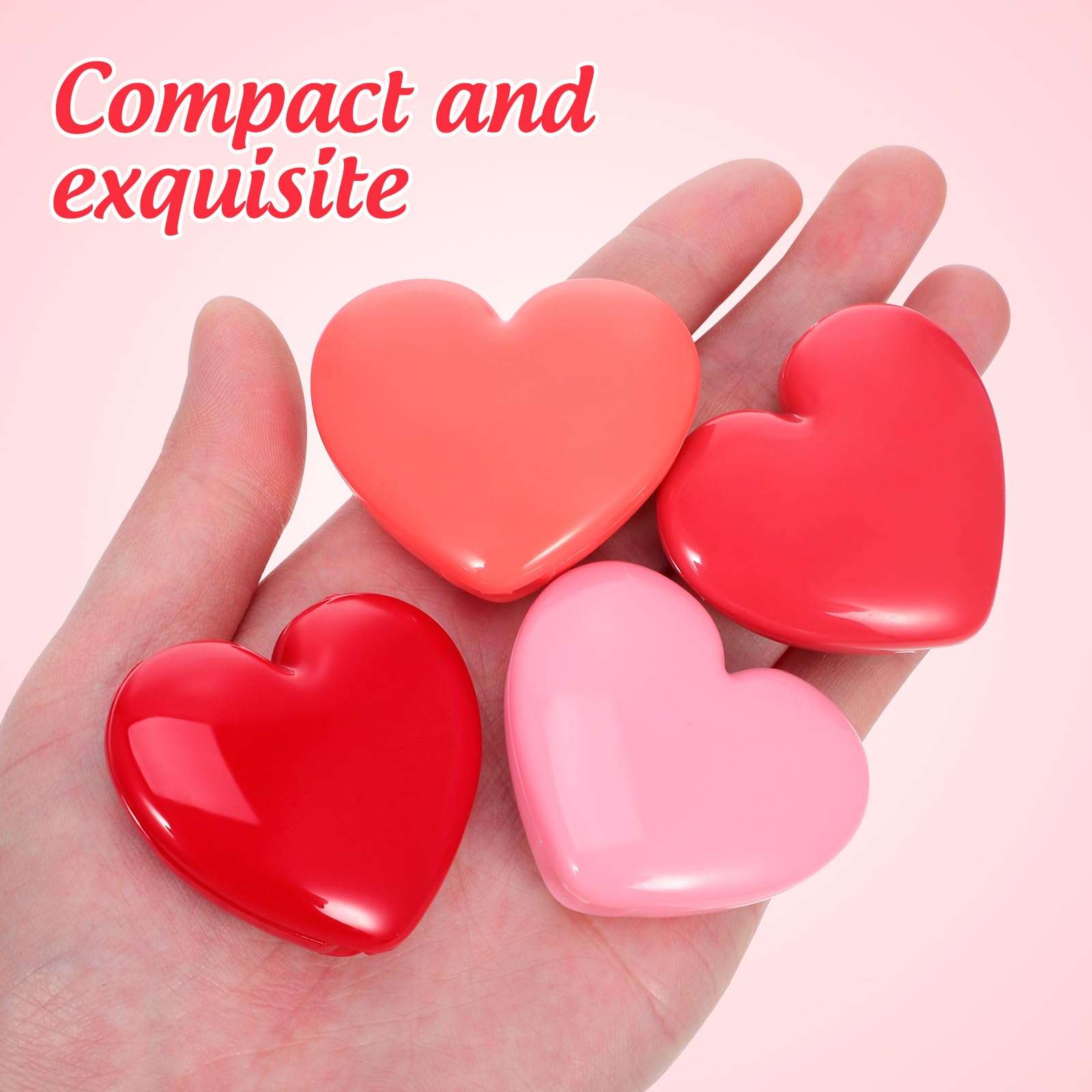 ABOOFAN 4Pcs Empty Heart Shape Eyeshadow Lipstick Palette Makeup Palette with Mirror Empty Makeup Containers for Young Teens, Girls or Women Valentines Present 6