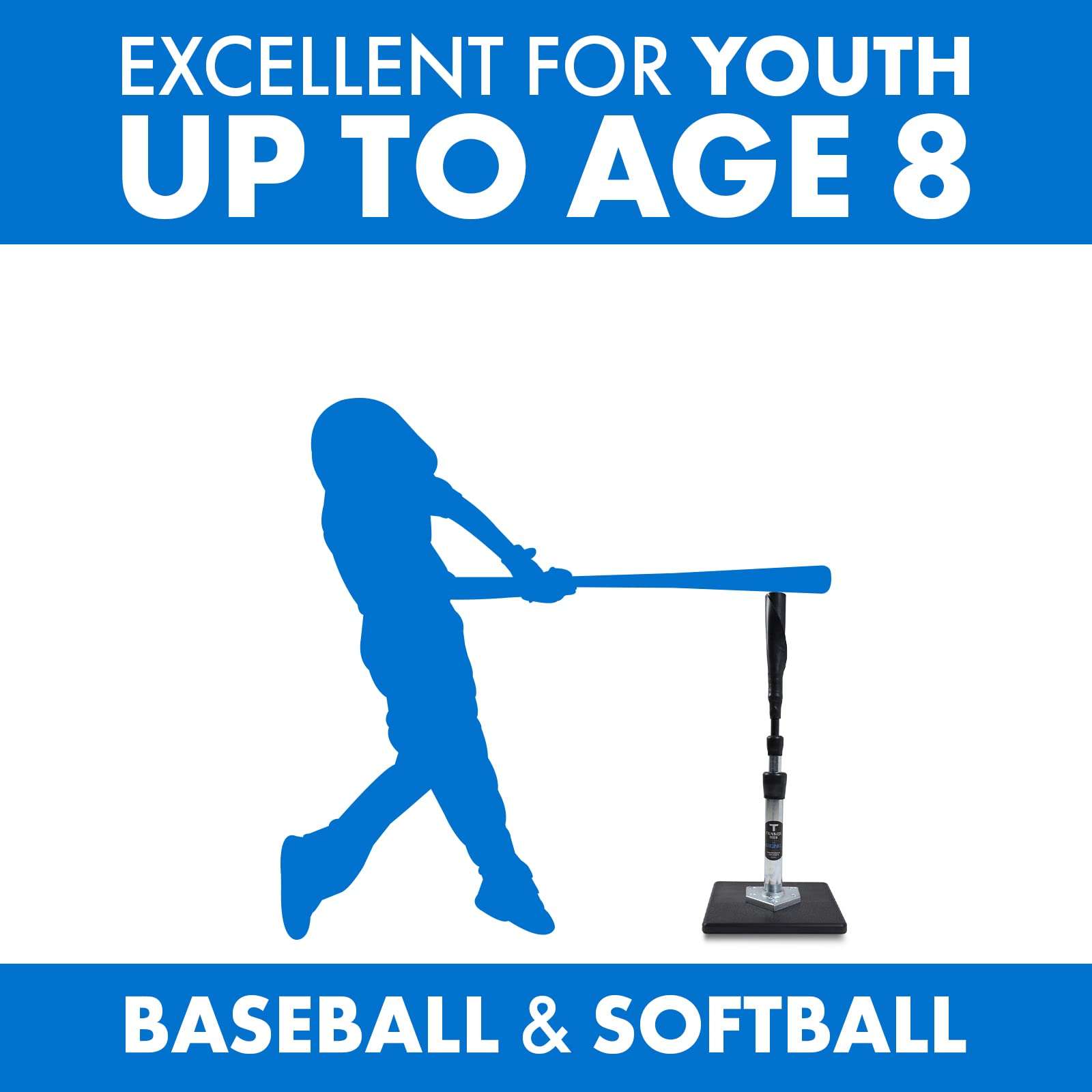 Youth Tanner Tee - The Original | Baseball-Softball-T Ball Tee for Kids Up to Age 8 | Adjustable Height 20"-32" | Shorter Version of The Tanner Adult Batting Tee 3