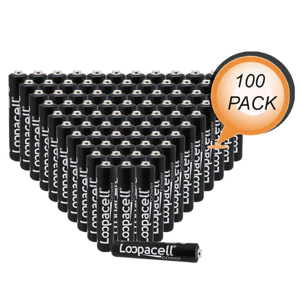 LOOPACELL Pack of 100 E96 AAAA Alkaline Batteries 5