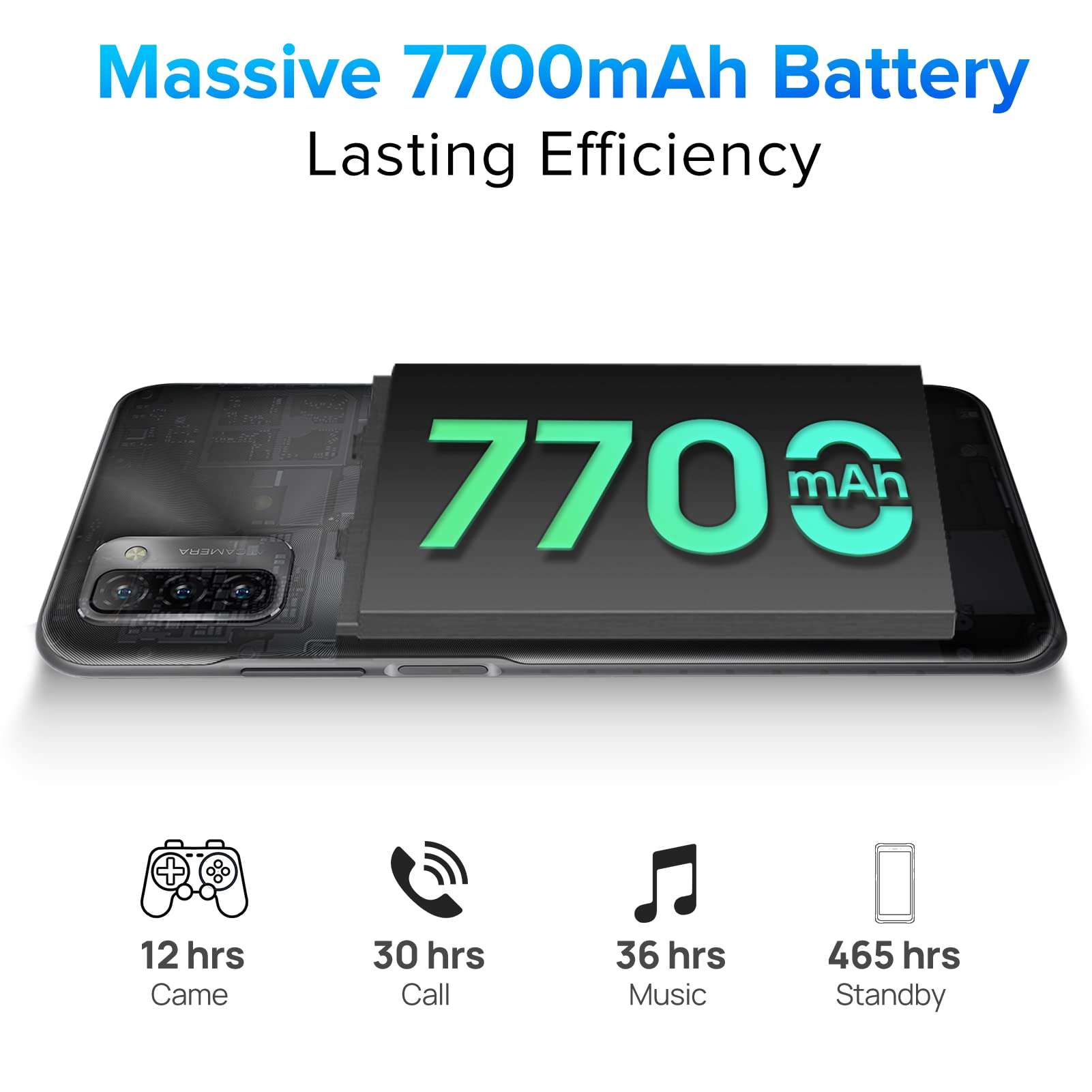 Ulefone Note 12 Unlocked Cell Phone, 4G Unlocked Smartphone, 6.82” Ultra-Large Screen with Slim Structure, 7700mAh Battery, 4+128GB, 3-Card Slot, Face Unlock/Fingerprint Recognition, Black 2