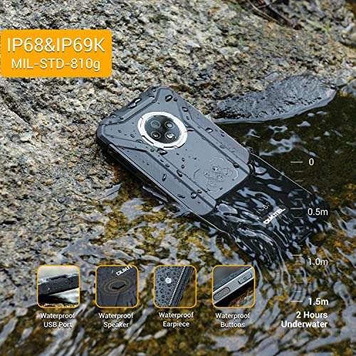 OUKITEL WP8 Pro Unlocked Rugged Smartphone, 6.49" Screen Rugged Phone, 4GB RAM 64GB ROM, 5000mAh Battery IP68 Waterproof Rugged Cell Phone, Android 10, Dual SIM 4G, 16MP Triple Cameras, NFC, Orange 6