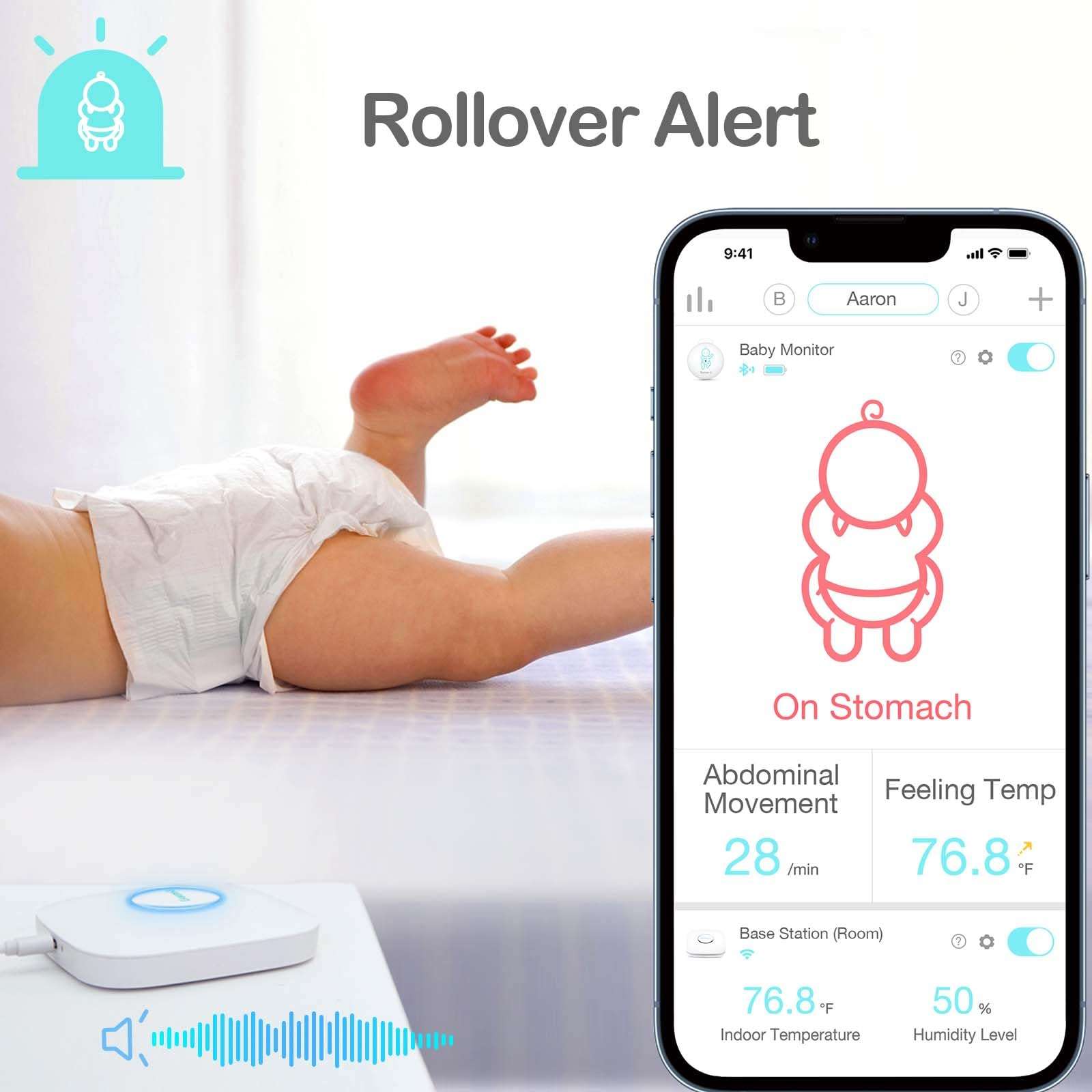 Sense-U Smart Baby Movement Monitor 3 - Tracks Baby's Abdominal Movement, Sleep Position, Temperature, with Real-time Alerts, Anytime, Anywhere 4