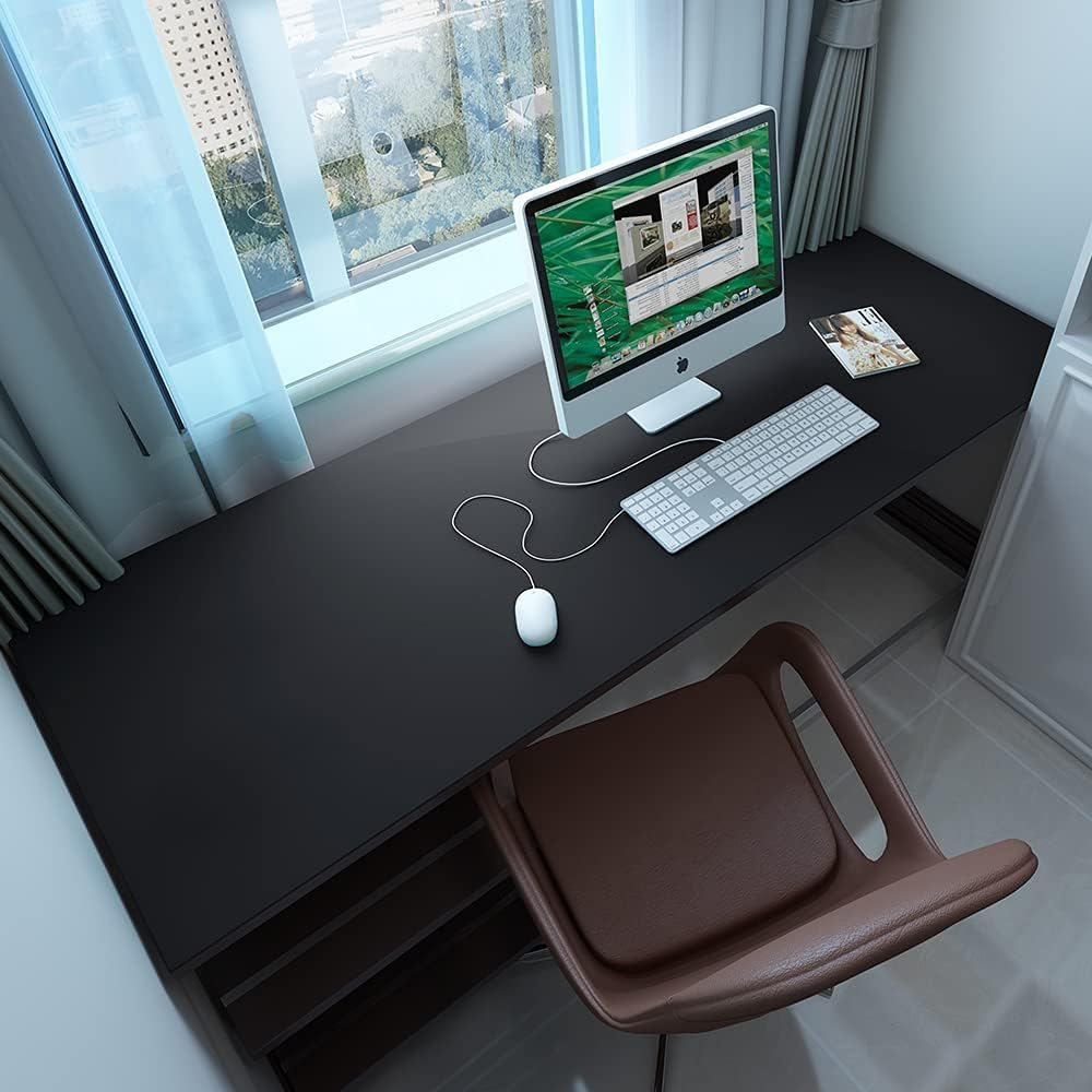 SUNBIRD Black Wallpaper Peel and Stick Black Contact Paper Matte Solid Black Textured Self Adhesive Removable Thick Vinyl Film Roll for Cabinets Bedroom Wall Decoration (30 x 127 cm) 6