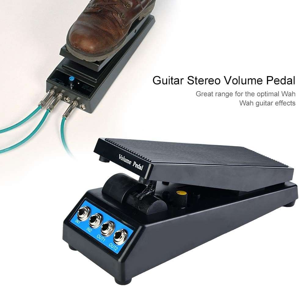 kh Guitar Volume Pedal Guitar Stereo Volume Pedal DJ with Amplitude Adjustment Knob Precise Volume Control Dual Input and Output 3