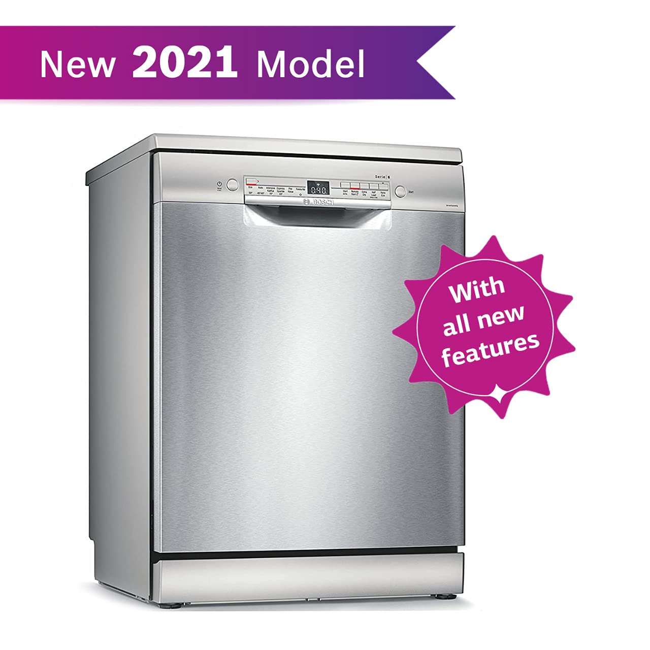 Bosch 13 Place Settings Dishwasher (SMS6ITI00I, Silver Inox, WiFi Enabled) 3