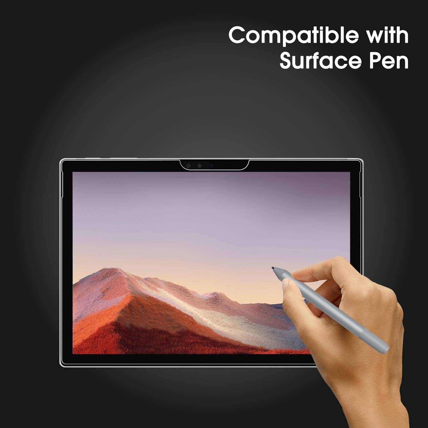 OMOTON Screen Protector Compatible with Surface Pro 7 Plus/Surface Pro 7/Surface Pro 6/ Surface Pro 5/Surface Pro 4 - [Tempered Glass] [High Responsivity] [Scratch Resistant] [High Definition] 6