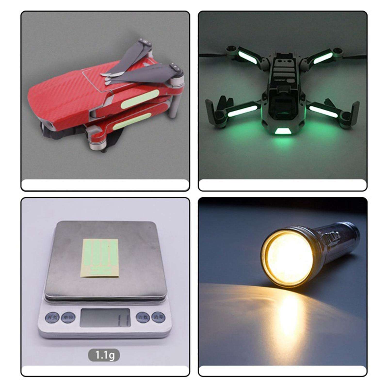 CALANDIS 2PCS Night Luminous Stickers Decals Kits for DJI Mavic Air 2S RC Drone Arm 4