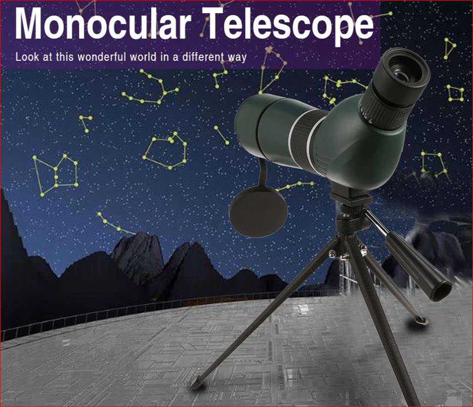 Glaceon Spotting Scope,20-60x60mm Zoom with FMC Lens, BAK4 45 Degree Angled Eyepiece, Fogproof Spotting Scope with Tripod,Carry Bag for Target Shooting,Hunting,Birding 5