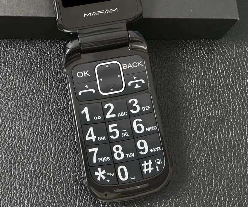 Flip Cell Phone Dual SIM Standby, Folded Senior Mobile Phone Dual Display, Backup Portable Phones w/SOS Fast Dial Quick Call Big Screen Torch Loud Sound FM Radio Easy Using (Black) 4