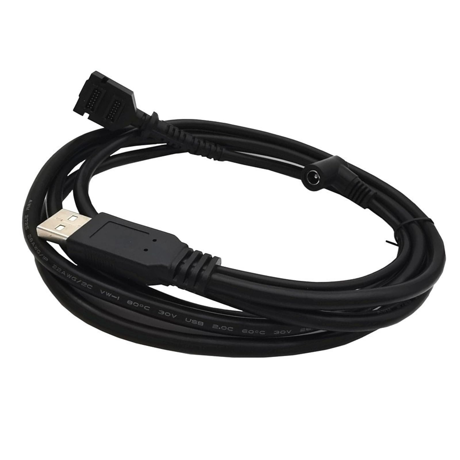 ljhnba Double 14pin DC5521 Female Power USB 2.0 Cable for VX805 VX820 Enhances Data Transmission Scanner Line 1