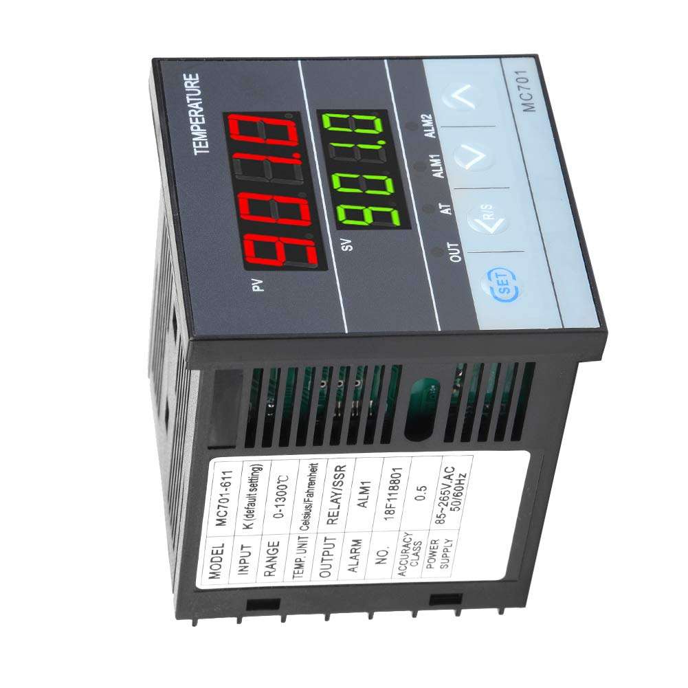 PT100 Sensor Thermocouple Thermostat Controller PID Temperature Controller K Type Thermocouple 199 to 1300°C Input Relay SSR Output PID for Industry Production 2