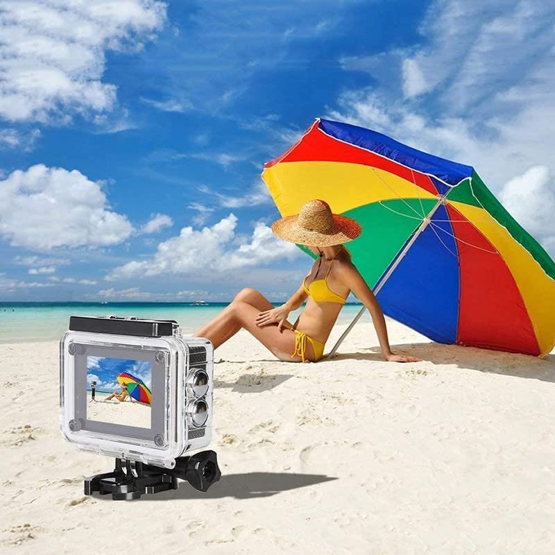 Drumstone 4K Action Camera Ultra HD 170D Wide Angel Go Waterproof Pro Sports Video 1080 Camera, Dual 2 Inch LCD 16 MP Image Sensor 170 Wide-Angle Lens (5 Year Replacement Warranty)| for Vlog & Travel 3