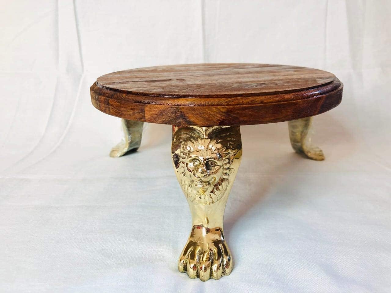 Zerolex Handcrafted Wooden Rolling Patli Board | Sagwan Wood Roti Maker with Brass Lion Legs | Traditional Chakla for Chapati, Puri & Paratha 6