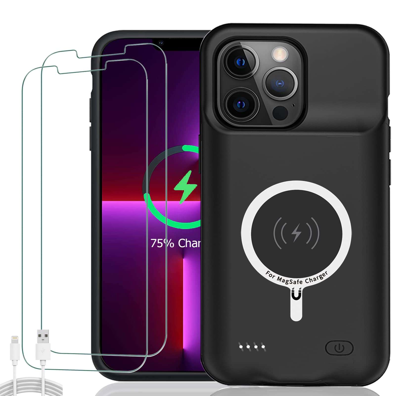 KCKEM Battery Case forS 13 Pro Max (6.7 inch) Charger Case (Black) 1