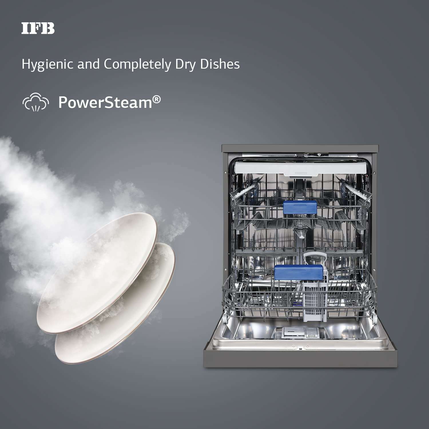 IFB 16 Place Settings â€ŽHot water wash Free Standing Dishwasher (Neptune VX2 Plus, Inox Grey, In Built Heater with Turbo Drying, Perfect for Indian Utensils) 3