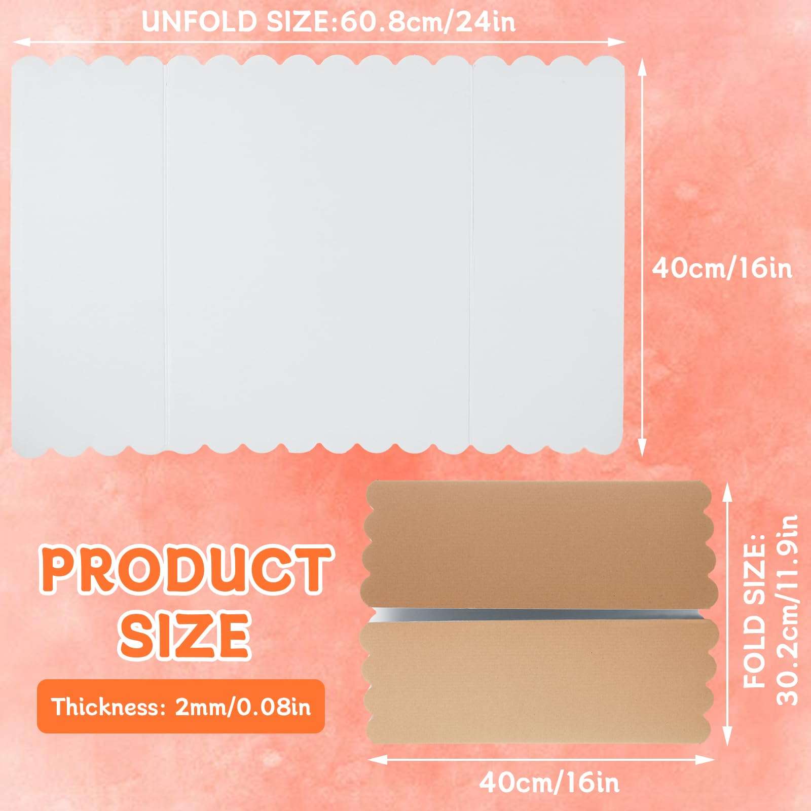 15 PCS Trifold Poster Board - 16" x 24" Small Tri Fold Display Board Hard & Thick White Presentation Cardboard for Science Fair, School Projects, Business Supply 3