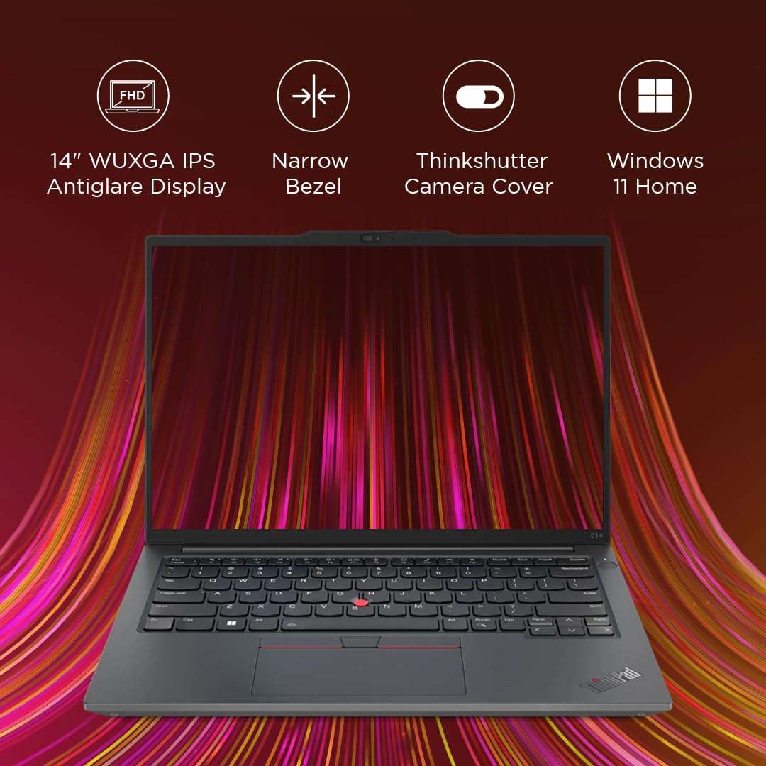 Lenovo ThinkPad E14 AMD Ryzen 7 7730U 14" (35.56 cm) WUXGA IPS 300 Nits Thin and Light Laptop (16GB RAM/512GB SSD/Windows 11 Home/AMD Radeon Graphics/Backlit Keyboard/FPR/Black/1.41 kg), 21JRS0H300 3