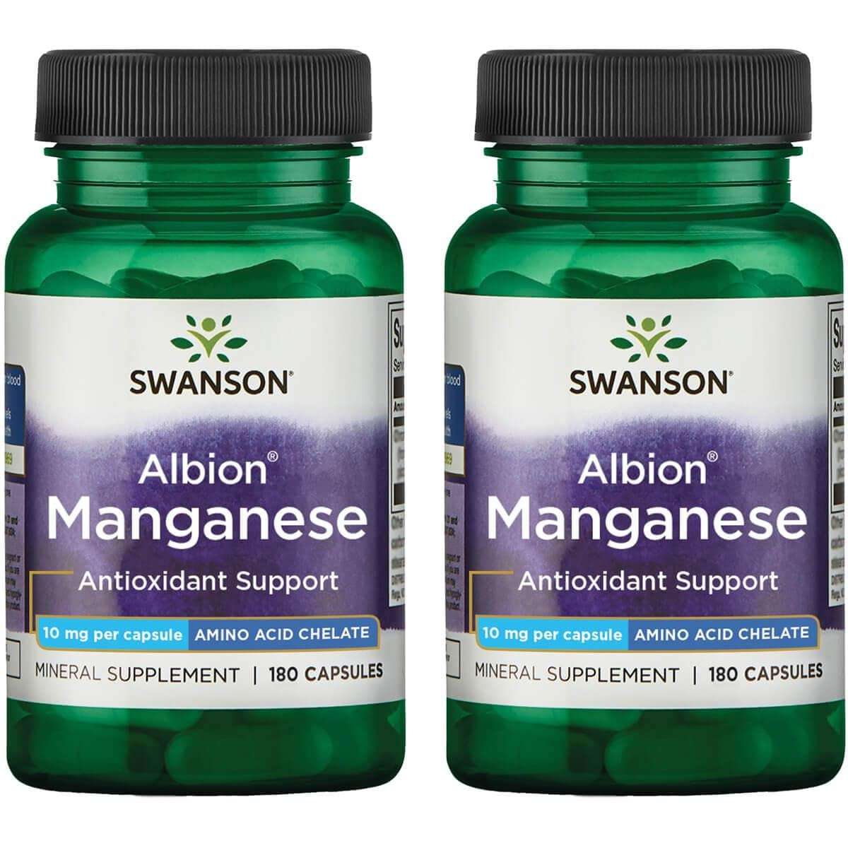 Swanson Albion Chelated Manganese 10 Milligrams 180 Capsules (2 Pack) 1