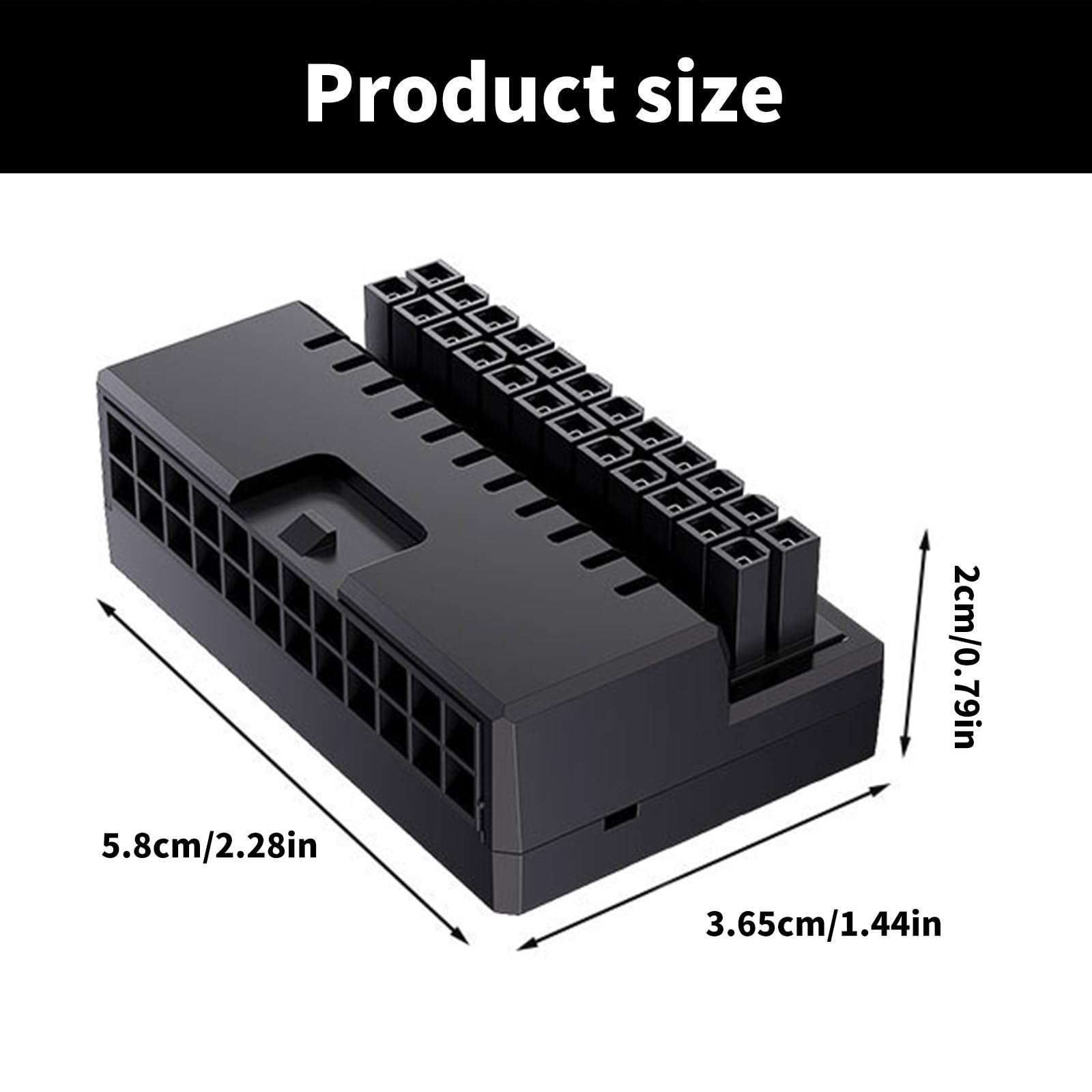 jiingekk PC Mainboard Power Adapter 24Pin Female To Male 90Degree Connectors For Desktops Vertical To Horizontal Adapter 5