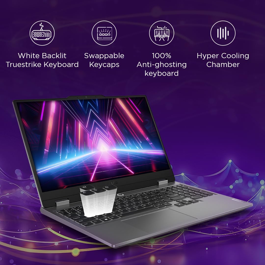 Lenovo LOQ Intel Core i5-12450HX 15.6" (39.6cm) 144Hz 300Nits FHD Gaming Laptop (12GB/512GB SSD/Win 11/NVIDIA RTX 2050 4GB/100% sRGB/3 Month Game Pass/Luna Grey/2.4Kg), 83GS008VIN 2