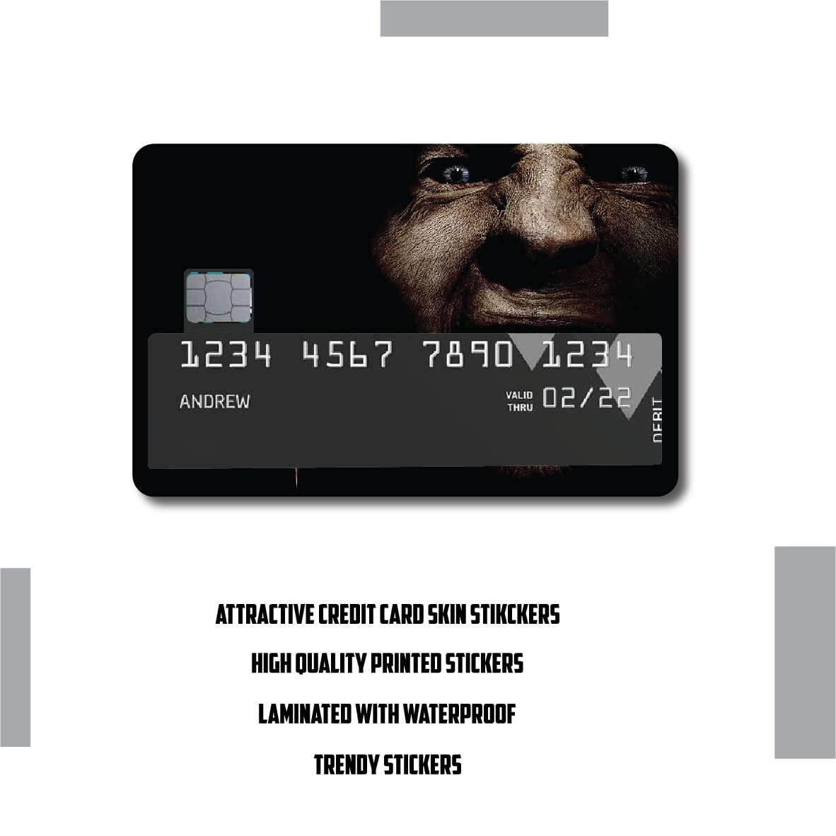 DOTME® Printed Super Horror Design Skin Card Stickers for Debit Cards/Credit Cards/ATM Front Side Sticker 3