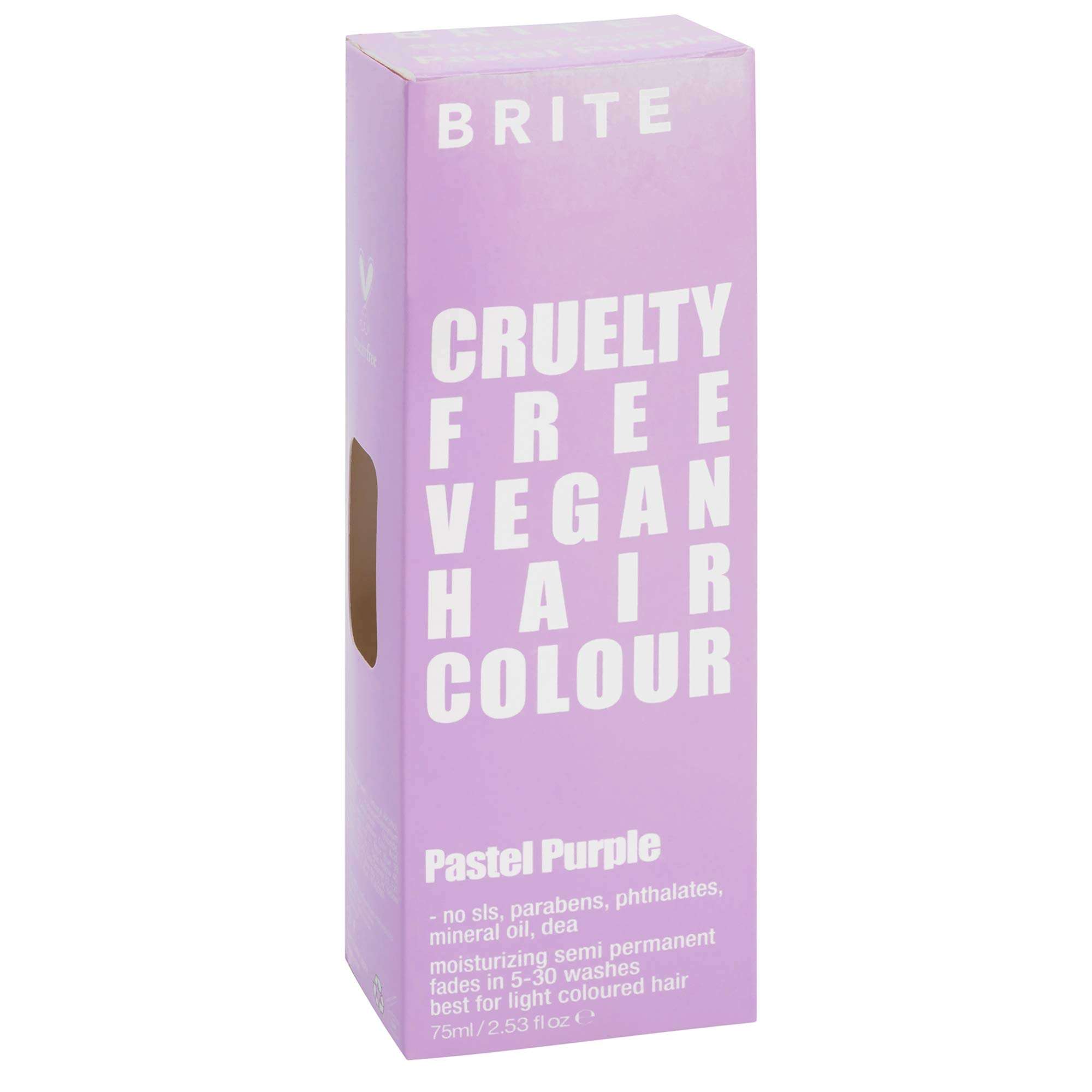Brite Pastel Purple Semi-Permanent Hair Color - Vegan & Cruelty-Free Hydrating Hair Dye, Lasts Up to 30 Washes (75ml) 1