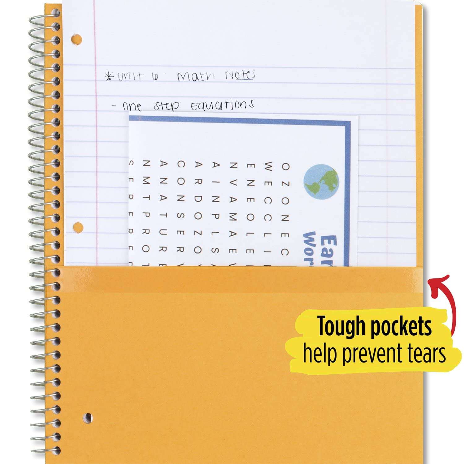 Five Star Spiral Notebook, 3 Subject, Wide Ruled Paper, 150 Sheets, 10-1/2" x 8", Color Selected For You (05204) 6