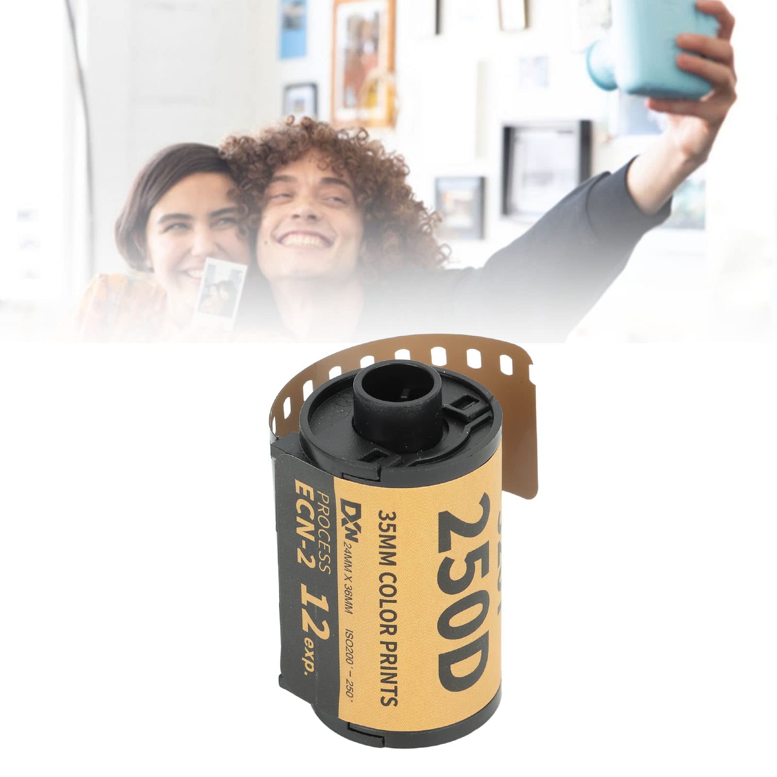 35mm Camera Color Film, ISO 200-250 Colour Print Camera Film,Camera Color Print Film Fine Grain Wide Exposure Latitude HD Color Negative Film for 135 Camera, ECN 2 (12 Exposures)