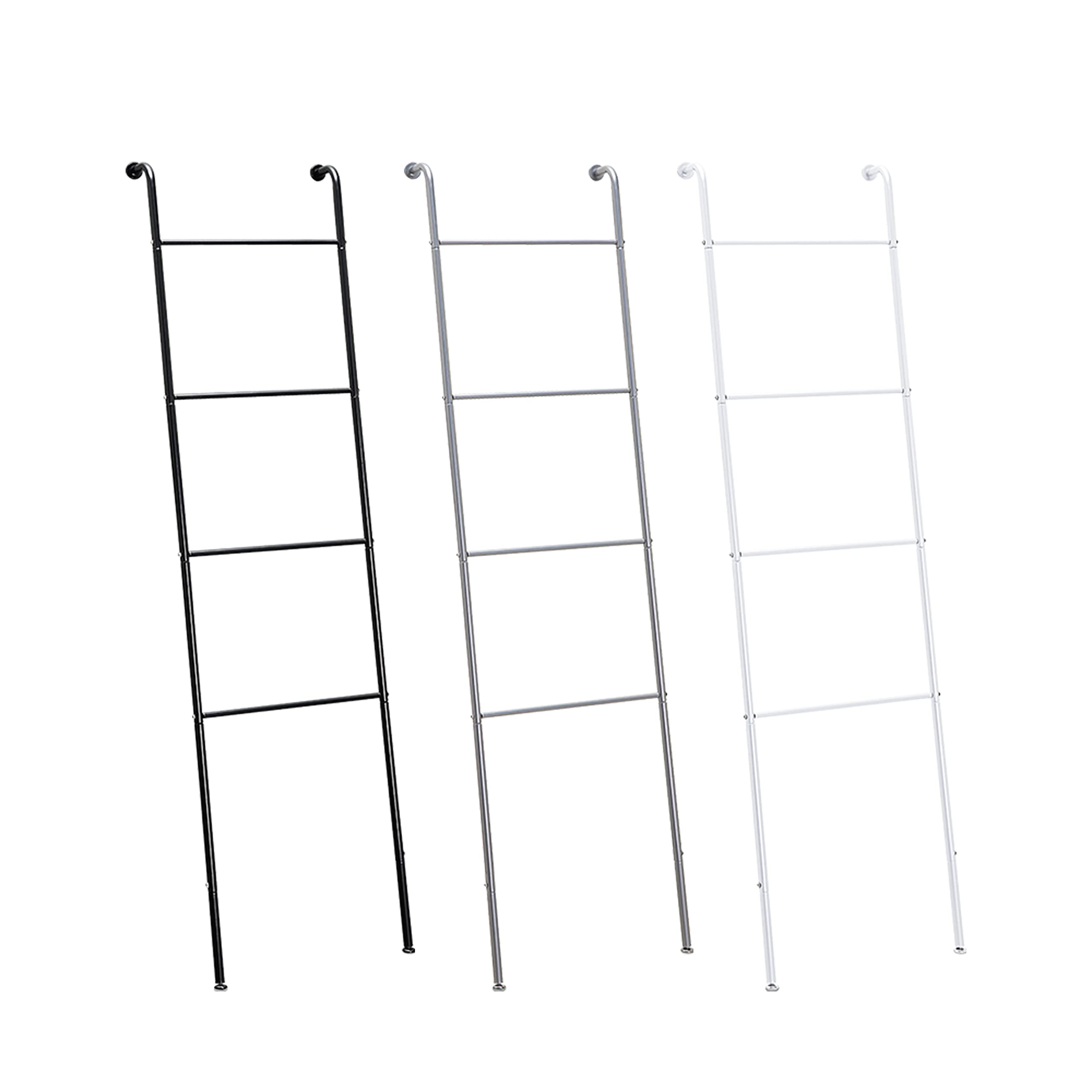 SunnyPoint Classic Home, Bath, Bedroom, Closet Leaning Ladder Rack (BLK) 5