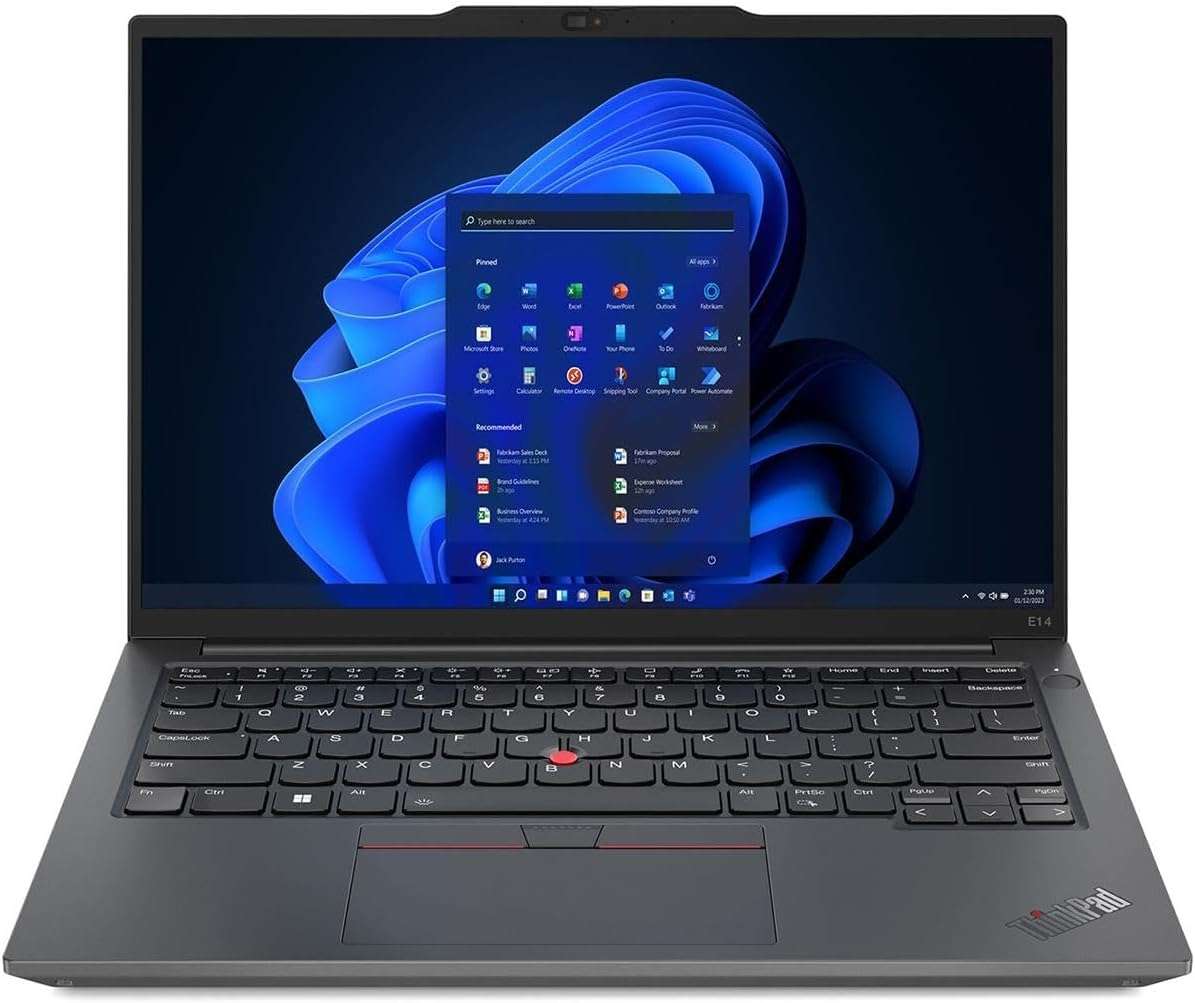 Lenovo ThinkPad E14 Gen 5 Laptop, AMD 8-Core Ryzen 7 7730U, 14" WUXGA IPS Touchscreen, AMD Radeon Graphics, 16GB DDR4 1TB SSD, Backlit Keyboard, Fingerprint, Type-C, WiFi 6, Win11 Pro 1