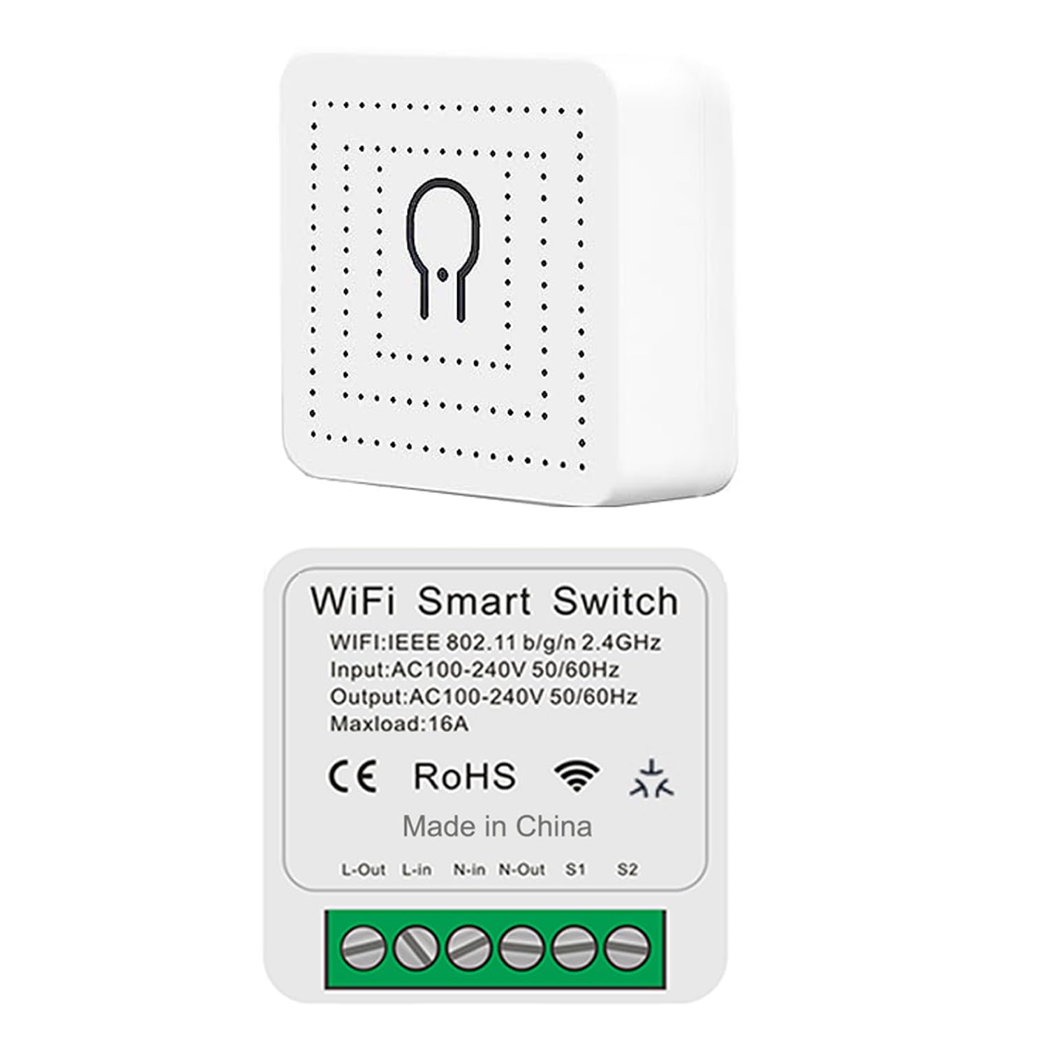 Matter Mini Smart Switch 16A DIY WiFi Relay Module, Wireless Light Switch Voice Controller with Timer and Schedule for Home Automation, Works with Apple Homekit & Google Home & Alexa (Matter Relay) 1