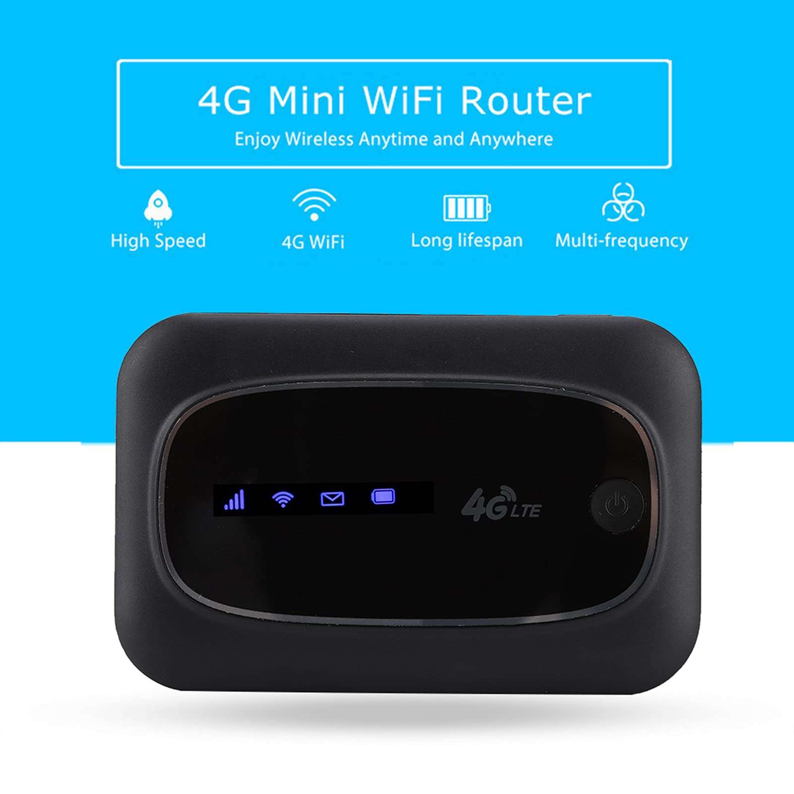 4G LTE Mini WiFi Router Black/White Mobile Router Portable Hotspot WiFi Modem (for Europe and Asia)(Black) 2