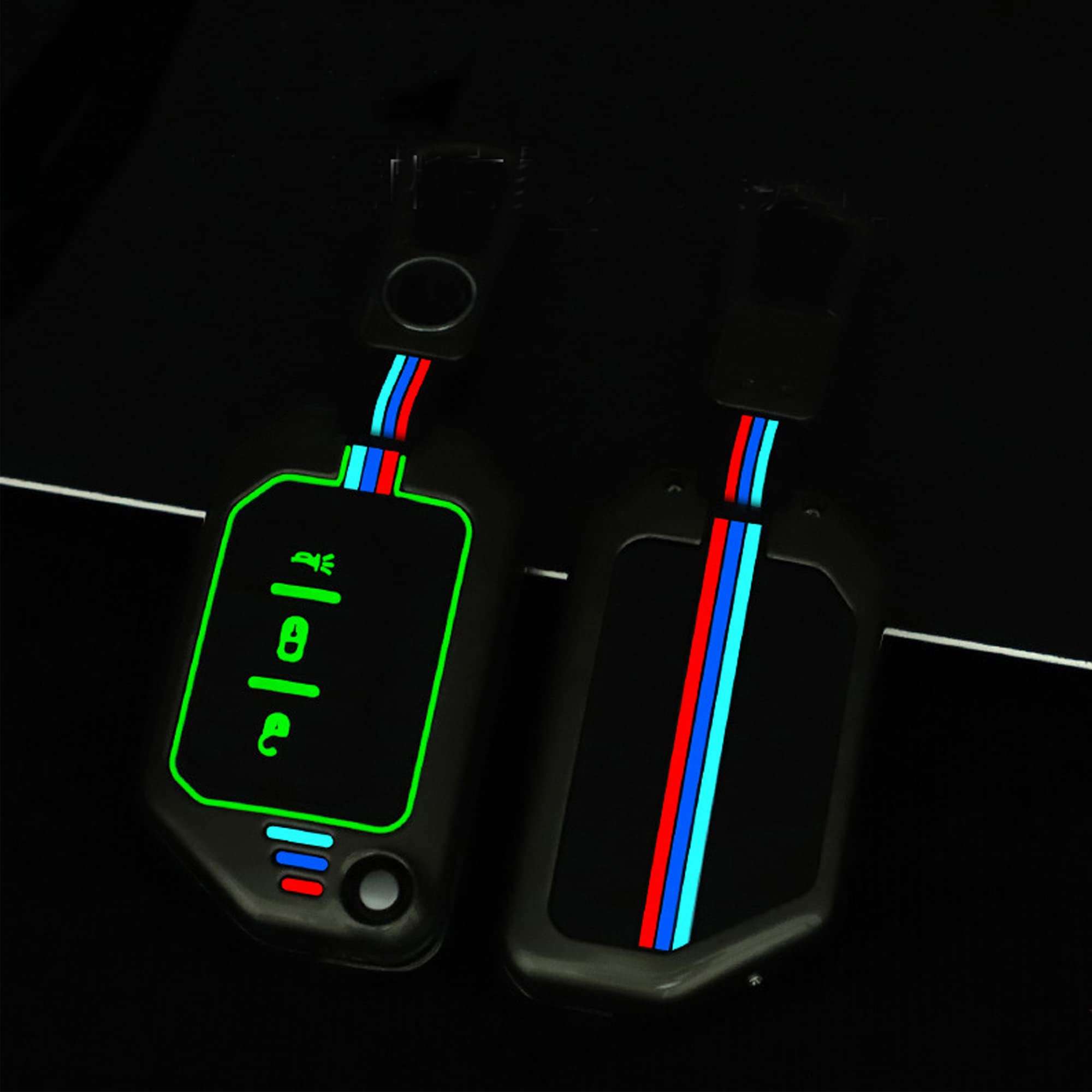 for Jeep Key Fob Cover Car Key Protection Shell with Keychain Fit for Jeep Gladiator JT Sahara JLU Jeep Wrangler JL JLU Rubicon 2