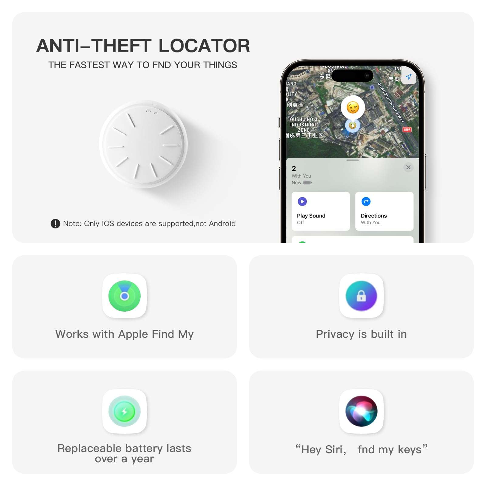 3 Pack Air Tracker Work with Apple Find My (iOS Only),Apple Item Finders Come with 3 Keyrings and Waterproof Case,Super Lightweight Item Finder,for Finding Wallet,Key,Phone,Car,Etc. 4