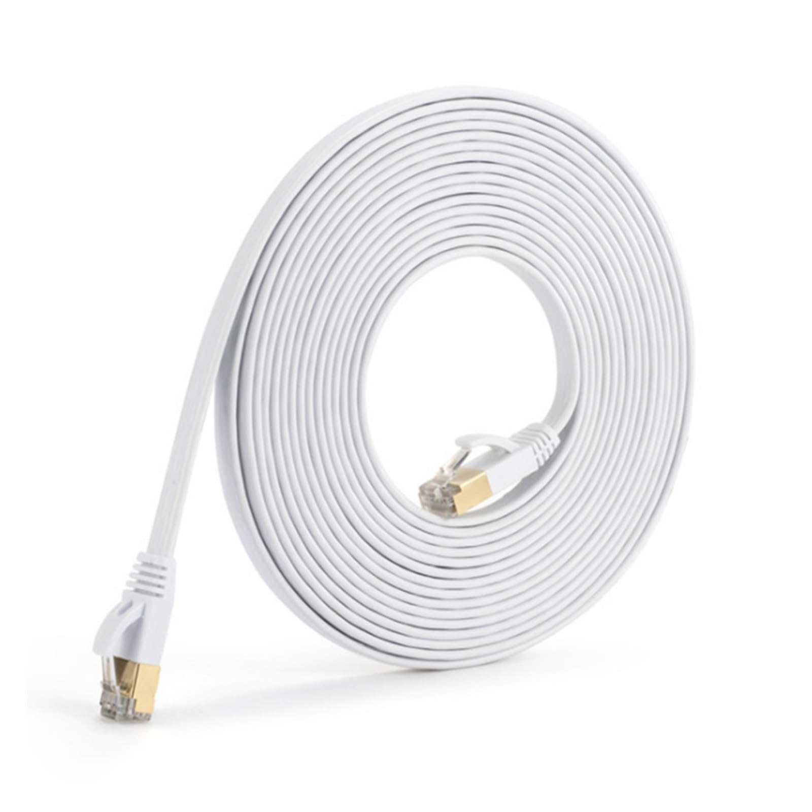 1M-30m RJ45 CAT7 10000Mbps Flat UTP LAN Cable Fit Compatible Gigabit Ethernet Cable Network Cable Fit Compatible Modem Router Patch Cord CAT7 10Gbps(20M,White)