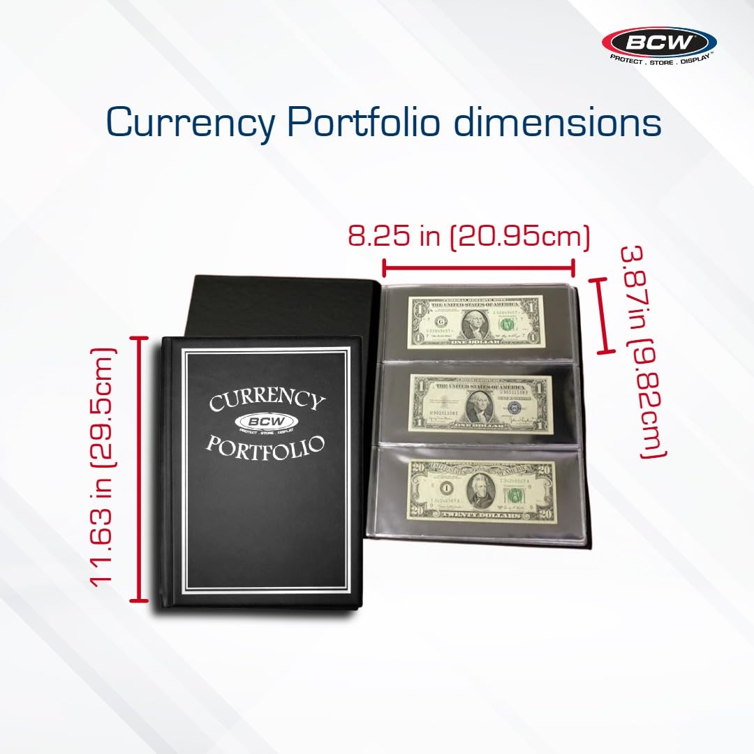 BCW Currency Portfolio - Compact Bill Organizer with 10 Sealed 3-Pocket Pages 3