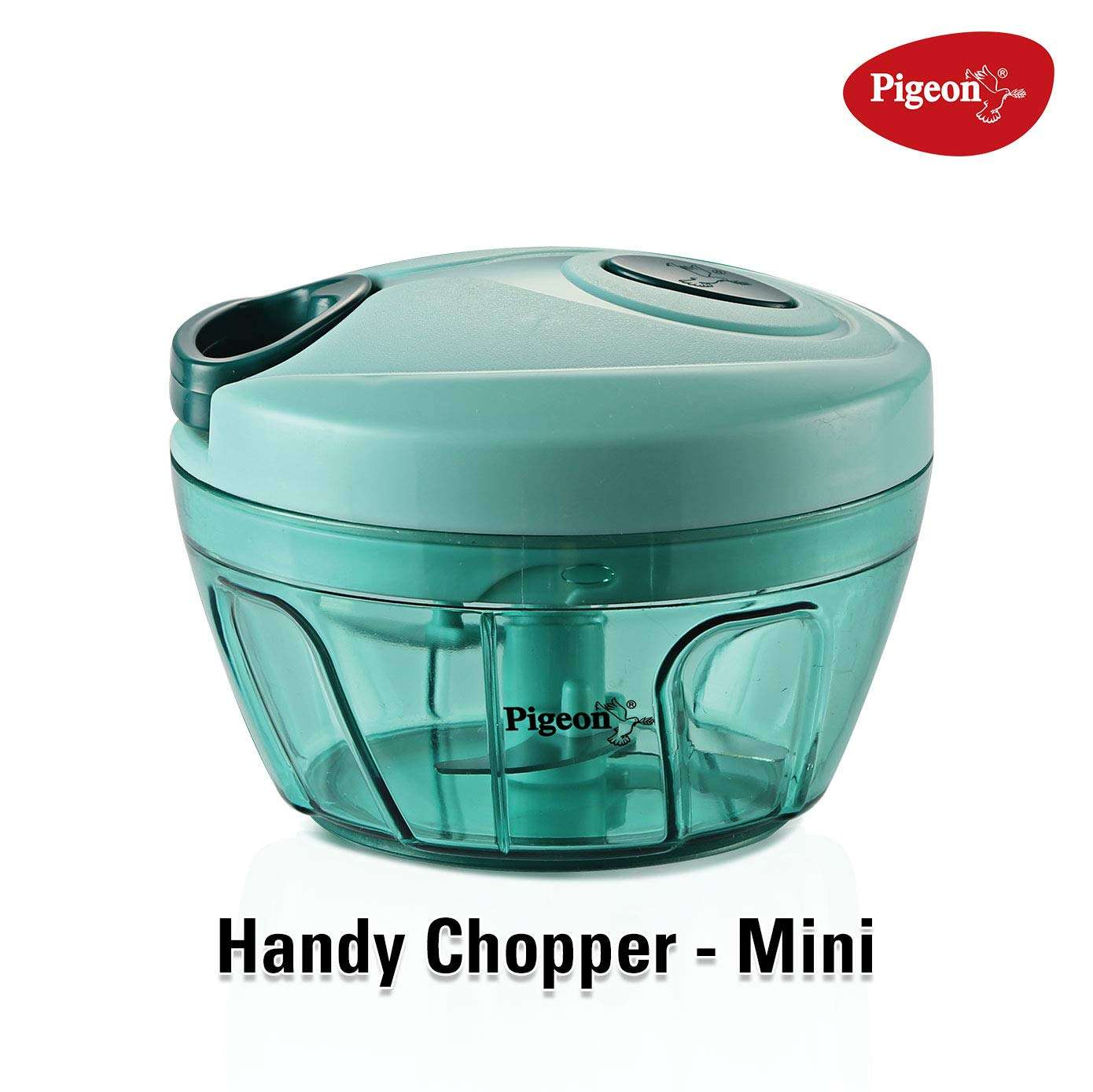 Pigeon by Stovekraft New Handy Mini Plastic Chopper with 3 Blades, Green & Mini Combi Aluminium Cookware Set, 2-Pieces (2+3 litres), Silver Combo 3