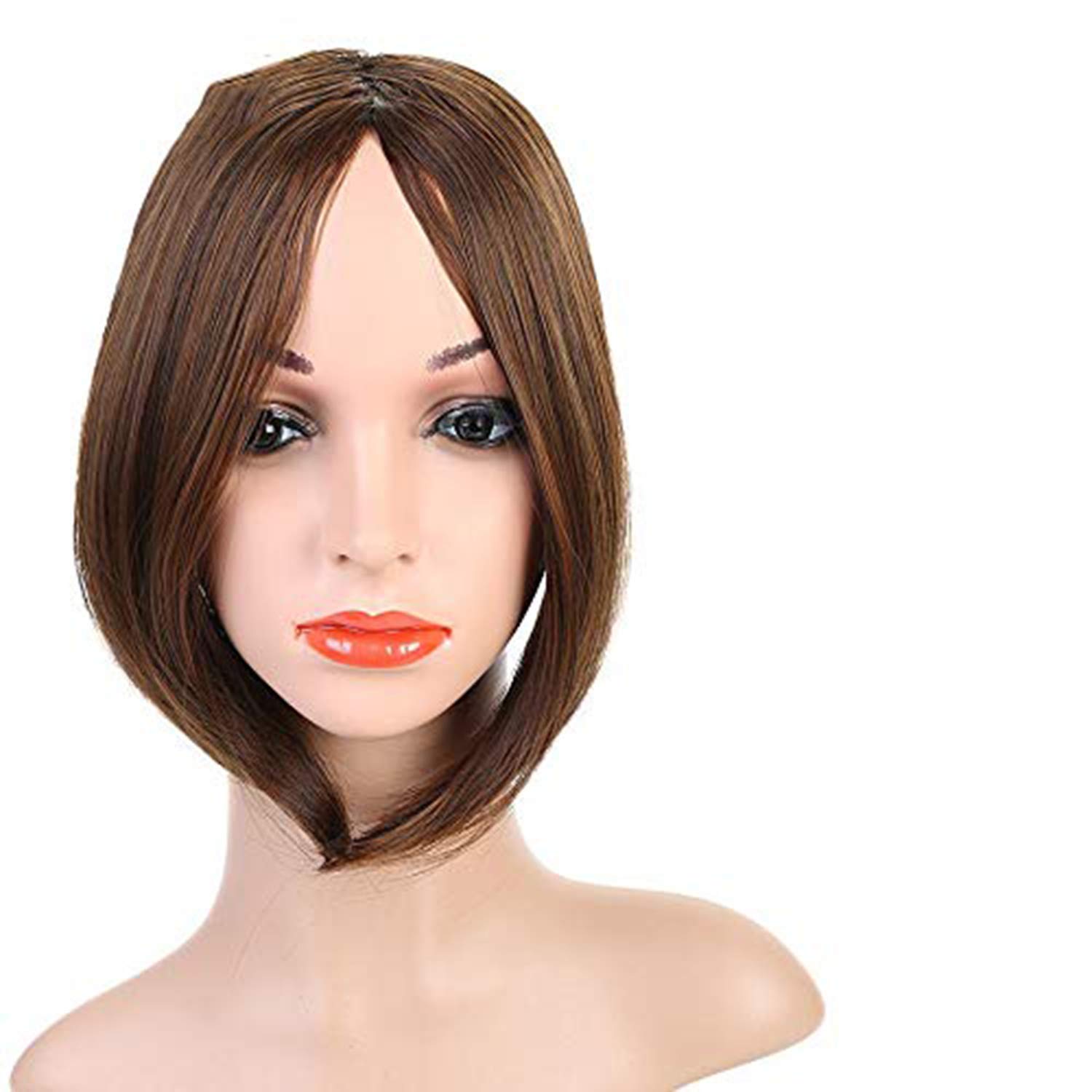 Fully Remy Human Hair Fringes Extension/Hair Piece Front Bangs For Women And Girls Center Partition Cut (Medium Brown) Pack Of 1 1