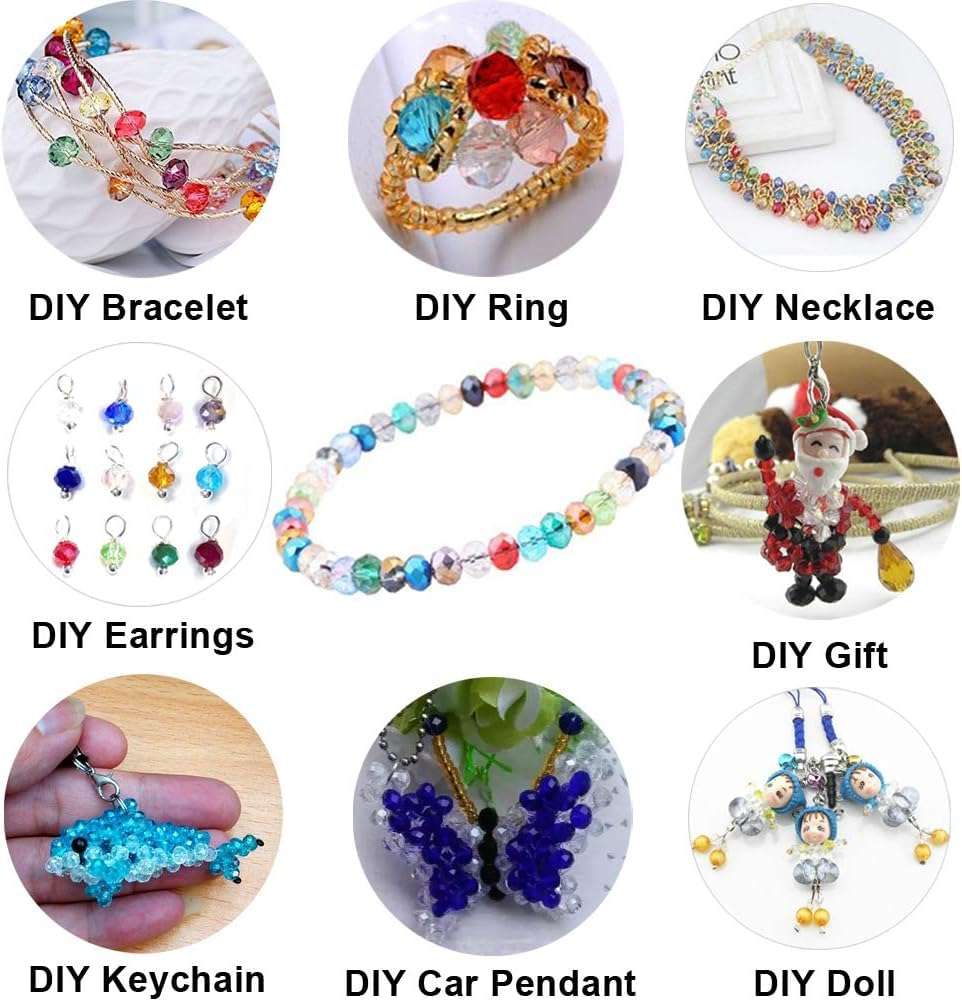 Diy Crafts 17057 2mm 3mm 4mm 6mm 8mm Rondelle Austria Faceted Crystal Beads Glass Beads Round Loose Spacer Beads for Jewelry Making, 3mm 145 Piece 4