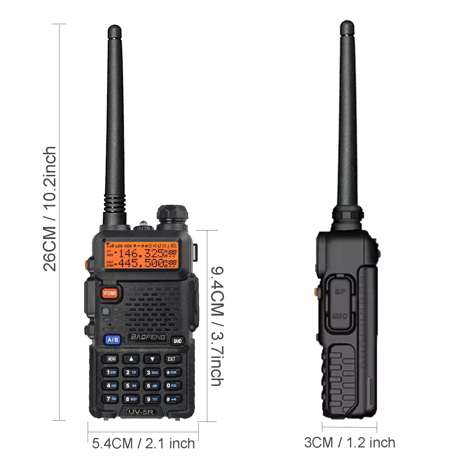 BAOFENG UV-5R Radios Walkie Talkies Long Range Ham Radio Handheld Hunting Camping(2 Pack) 4