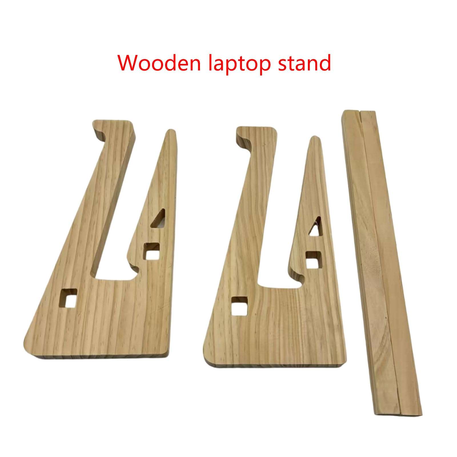 Vertical Stand Support Space Saving Essential Wood Laptop Stand Foldable Notebook Holder Rack 3