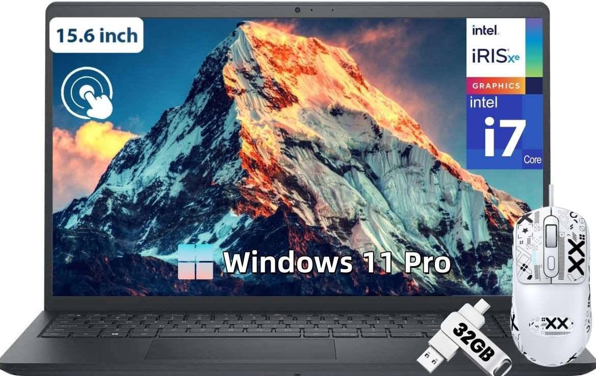 Dell Inspiron 15 Laptop, 15.6 inch FHD Touch Screen, Intel 10-Core i7-1355U Processor, Intel Iris Xe Graphics, 64 GB RAM, 1 TB SSD, Windows 11 Pro & Office Pro Lifetime License,w/Cefesfy Accessories 1