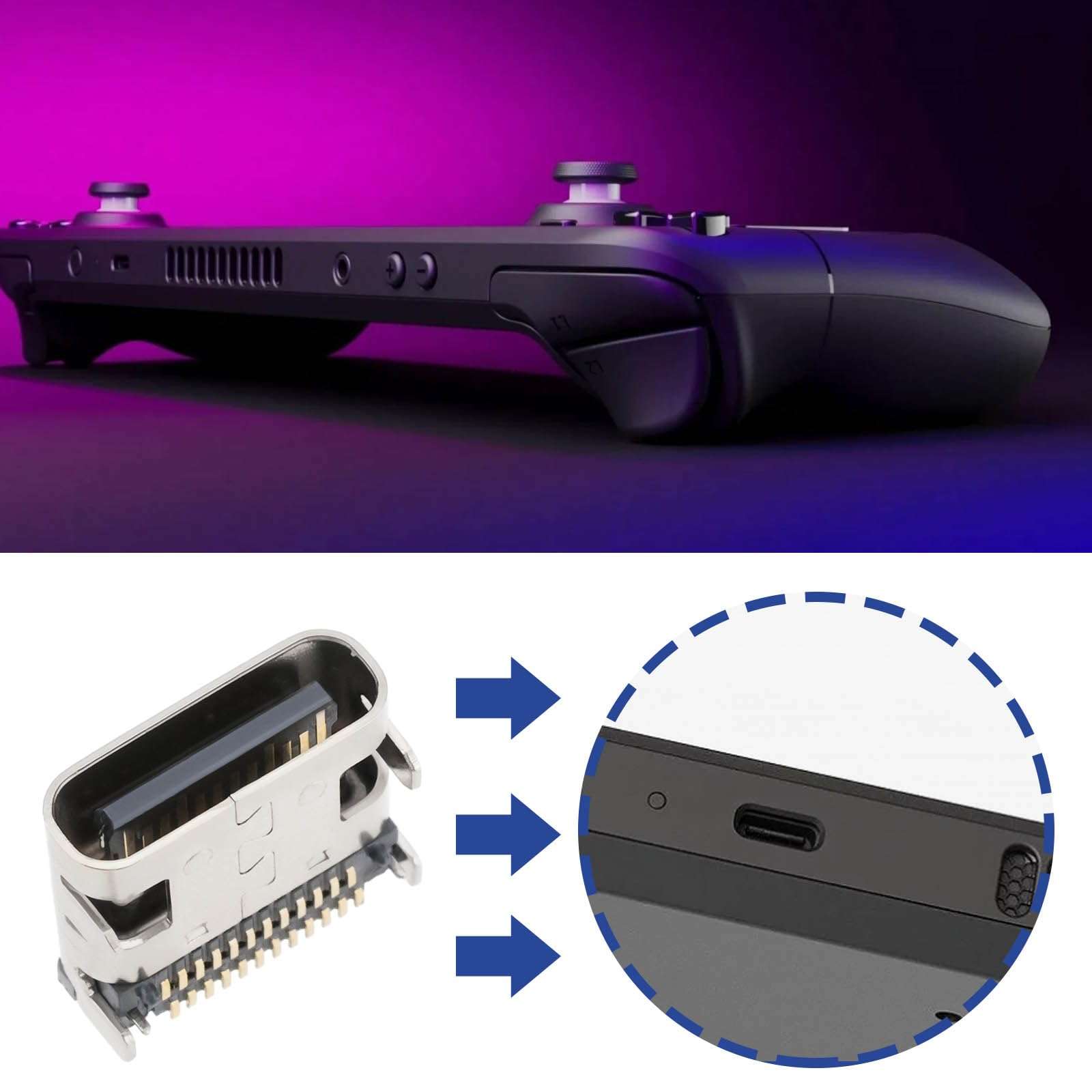 OTOTEC 5pcs Type C Charging Port Connector Socket 24Pins Dock Socket Jack Part Replacement for Electronics Power Port Replacement DIY Projects 4