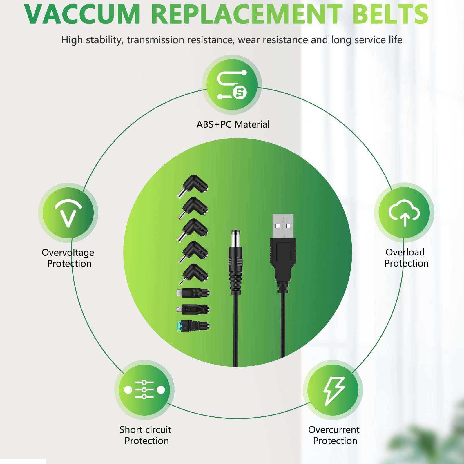 Bouge Universal DC 5V Power Cable, USB Charger Cord with 8 Types Connectors (Include Micro and USB C Android Connector) for Samsung Galaxy LG Moto and Other Android Phones Tablet Power Bank 2