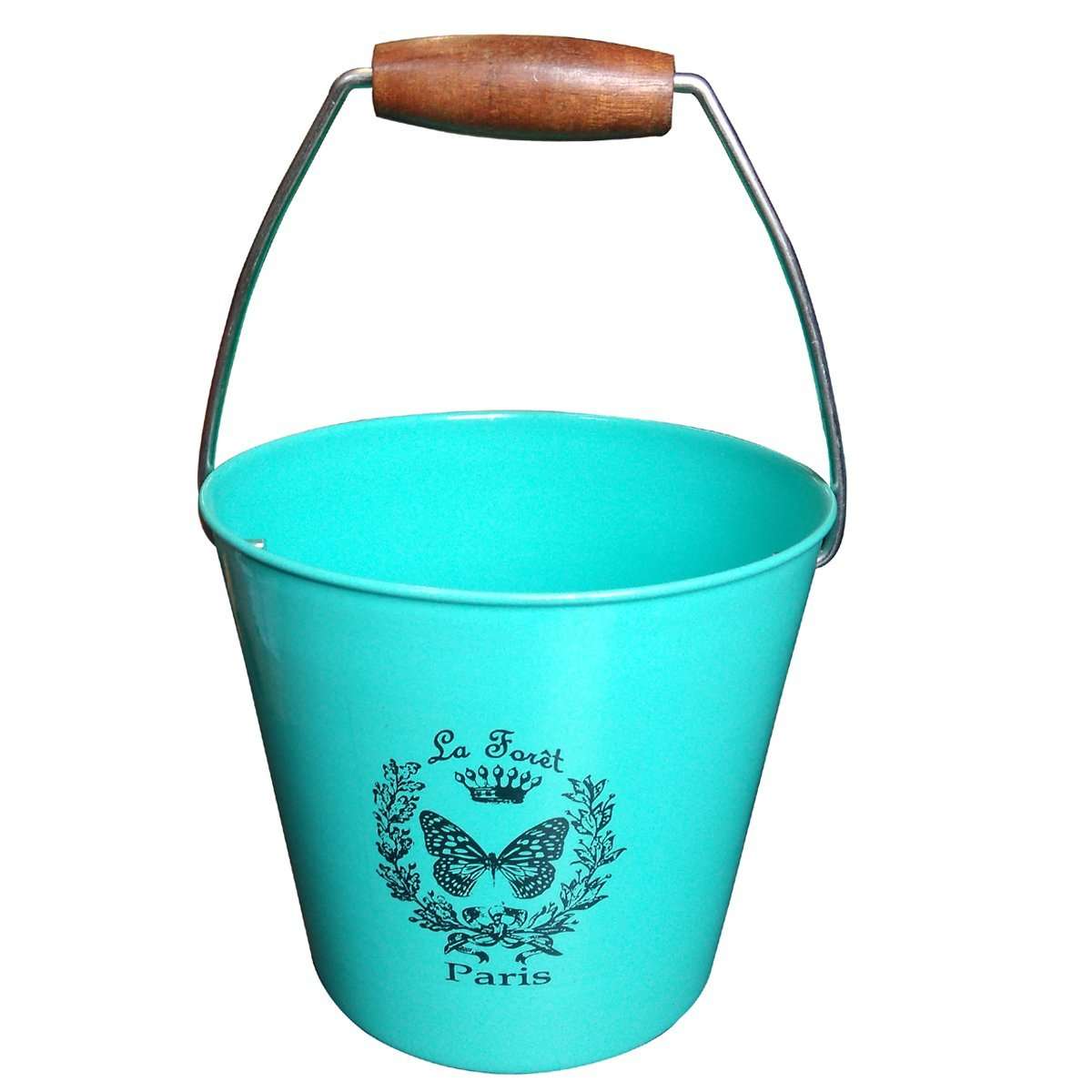 Elan Butterfly Print Planter for Balcony, Indoor Outdoor Pot, Durable Metal (Single, Aqua), 1 Piece 3