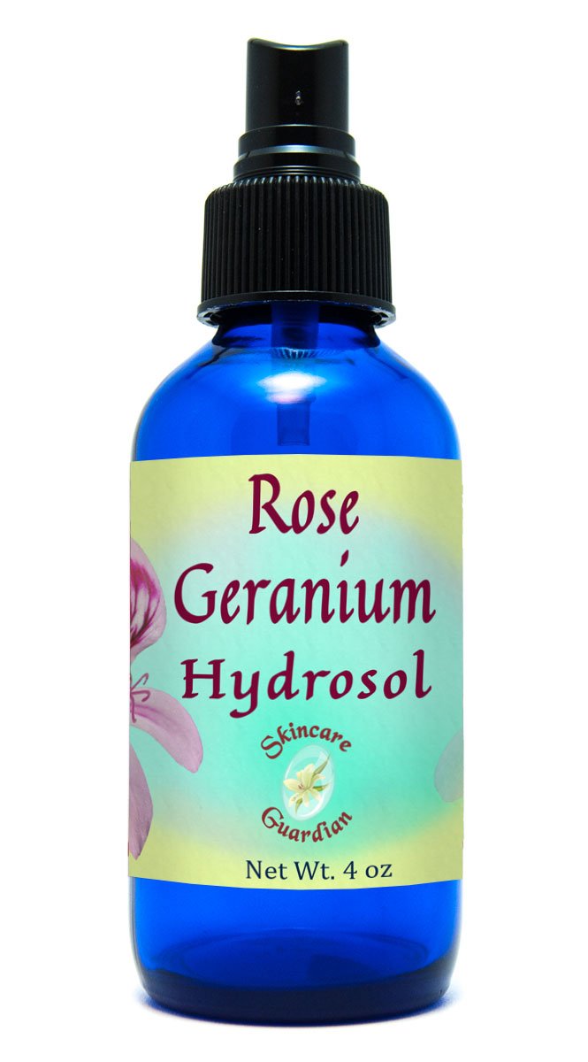SkinCare Guardian Rose Geranium Hydrosol - Facial Hydration & Toner For All Skin Types Hidrosol de Geranio Rosa 4 oz Mister